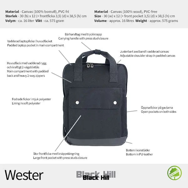Blackhill Wester Datorryggsäck - Travels And Bags